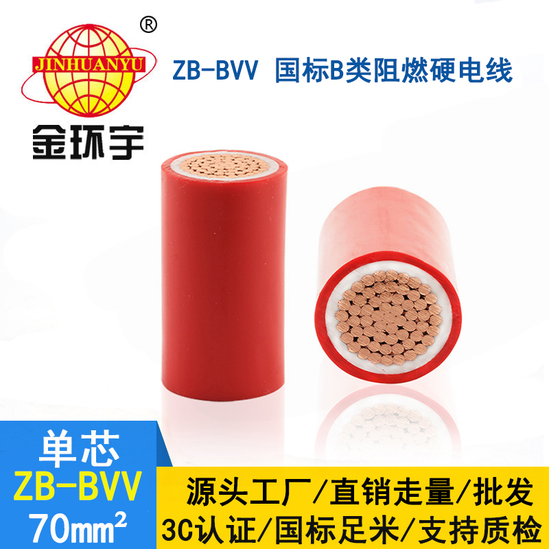 金環(huán)宇電線(xiàn) 深圳bvv電線(xiàn) 阻燃電線(xiàn)ZB-BVV 70平方